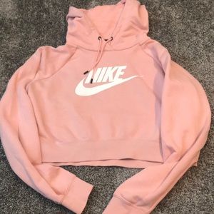 Pink Nike crop sweatshirt